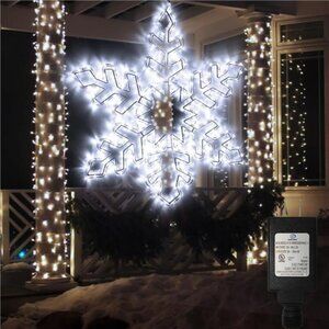 27"Christmas Big Snowflake Lights Christmas Snowflake Sculpture Lights Mains